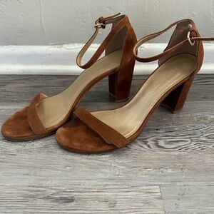 STUART WEITZMAN - Brown Suede Sandal Heel - Size 8.5